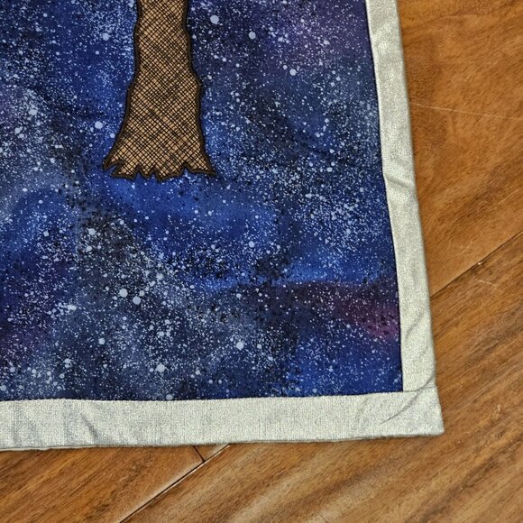 Vintage Handmade Nativity Scene Christmas Quilted Tapestry 21x25 Silver Trim - Picture 3 of 11